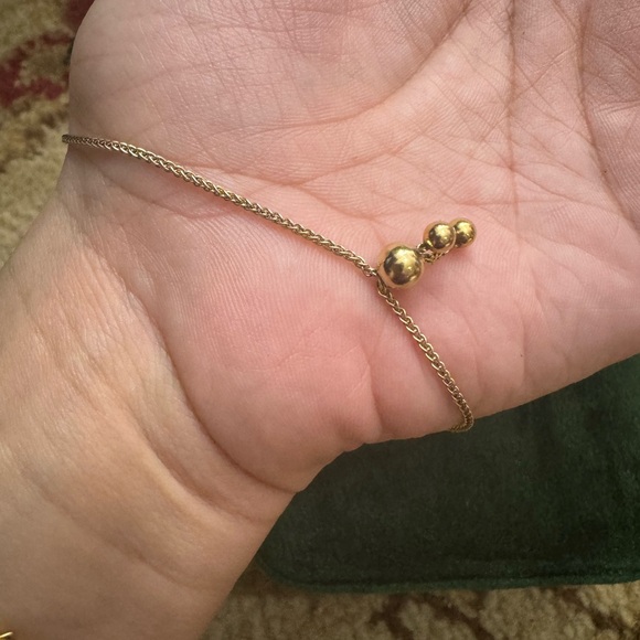 Gold plated silver adjustable crystal bracelet - Picture 4 of 4